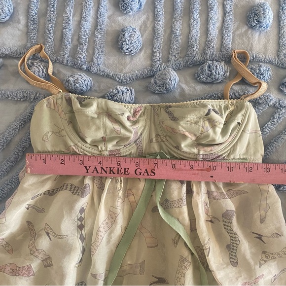 🎈SOLD 🎈Dolce & Gabbana Vintage Tank Top Baby Doll Top D & G Light Green Pink - Picture 6 of 16